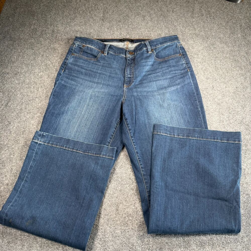 Flawless Five Pocket Talbots Jeans Women's Size 14 Curvy Fit Flare Blue Denim